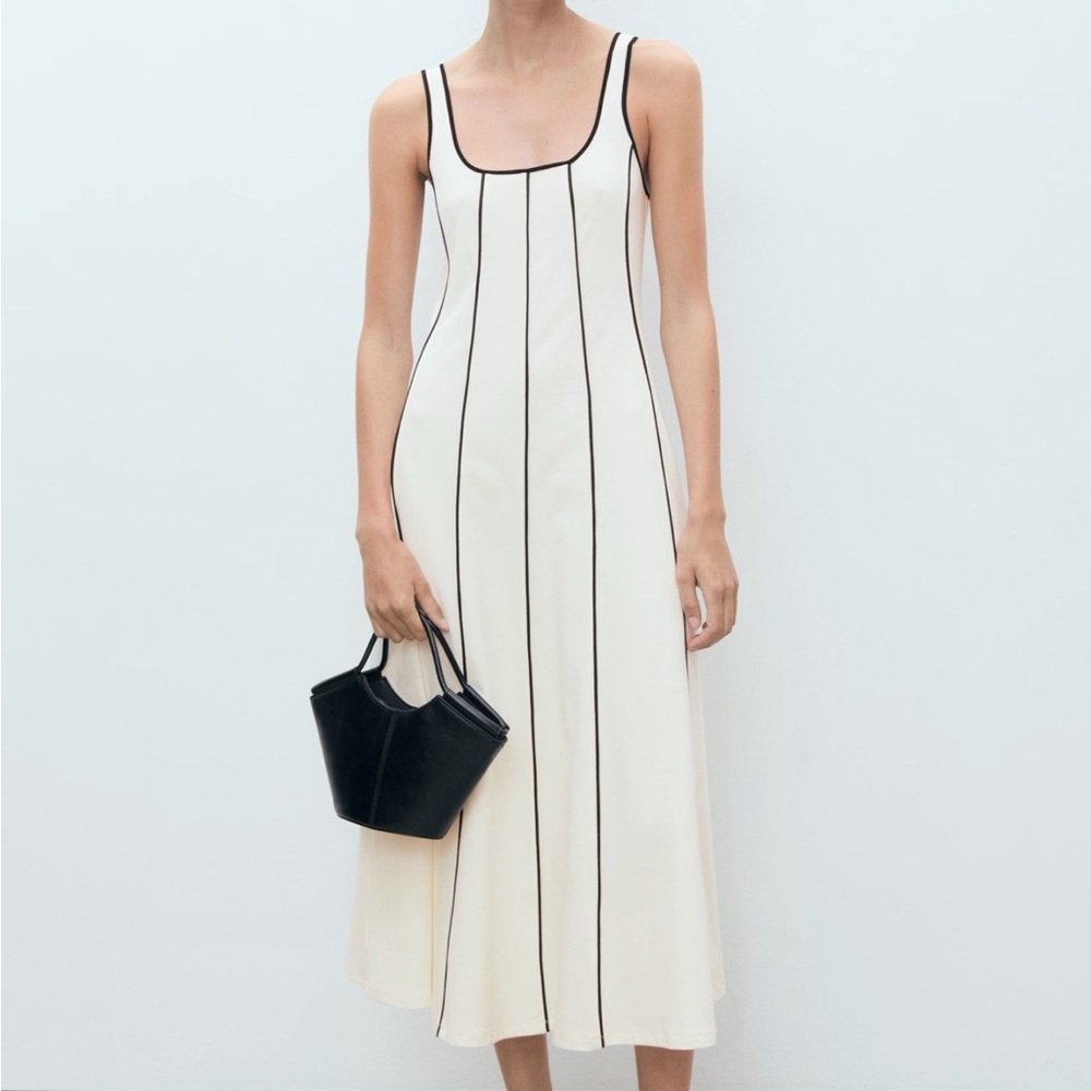 Mango Striped Cotton Madi Dress